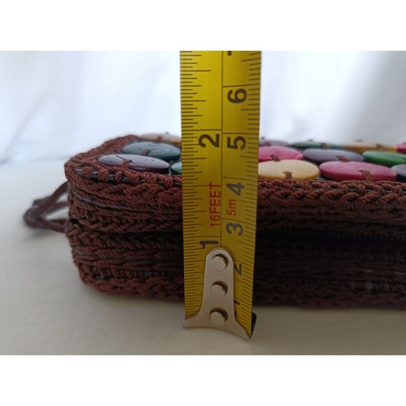 Coconut Shell Disc Crossbody Bag Multi Color Womens - Picture 4 of 8